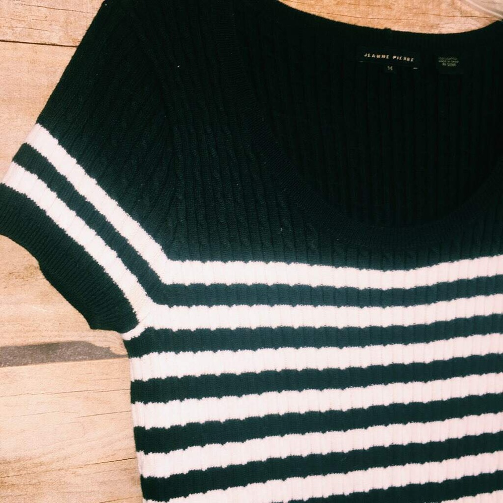 Jeanne Pierre Cable Knit Stripe Sweater - Picture 5 of 5